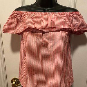 Divided Brand Darling Candy Striped Peasant Style Top Size 6